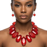 Toggle Chunky Red Bead Cord Tribal Necklace