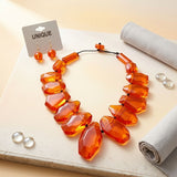 Toggle Chunky Red Bead Cord Tribal Necklace
