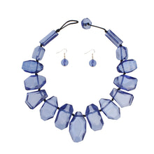 Load image into Gallery viewer, Toggle Chunky Royal Blue Bead Cord Tribal Necklace
