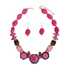 Load image into Gallery viewer, Necklace Fuchsia Leopard Chunky Bead for Women
