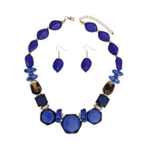 Necklace Blue Leopard Chunky Bead for Women