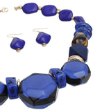 Necklace Blue Leopard Chunky Bead for Women