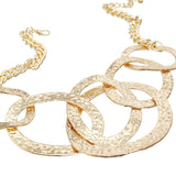 Bib Modernist Chunky Gold Oval Rings Necklace