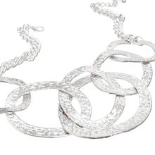 Load image into Gallery viewer, Bib Modernist Chunky Silver Oval Rings Necklace
