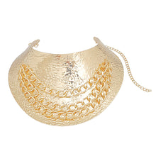 Load image into Gallery viewer, Armor Choker Collar Textured Rigid Gold Metal Set
