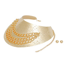 Load image into Gallery viewer, Armor Choker Collar Textured Rigid Gold Metal Set
