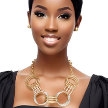 Cargar imagen en el visor de la galería, Collar Mixed Metal Chunky Coiled Wire Rings Set

