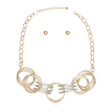 Cargar imagen en el visor de la galería, Collar Mixed Metal Chunky Coiled Wire Rings Set

