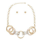 Collar Mixed Metal Chunky Coiled Wire Rings Set