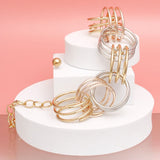 Collar Mixed Metal Chunky Coiled Wire Rings Set