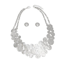 Load image into Gallery viewer, Bib Rigid Silver Circle Armor Collar Necklace
