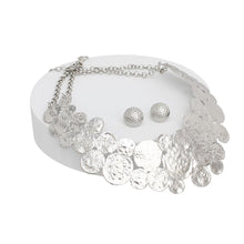 Load image into Gallery viewer, Bib Rigid Silver Circle Armor Collar Necklace
