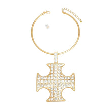 Load image into Gallery viewer, Pendant Gold Stone Cross Pattee Necklace for Women
