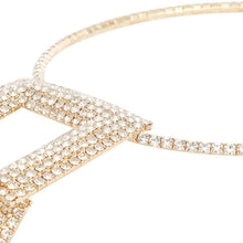 Cargar imagen en el visor de la galería, Choker Gold Lustrous Linked Pave Pendant Necklace
