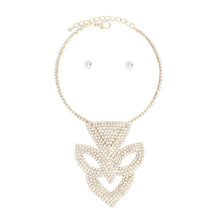 Cargar imagen en el visor de la galería, Choker Gold Brilliant Art Deco Pave Pendant Set
