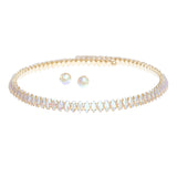 Choker Gold Memory Wire Aurbo Marquise Necklace