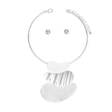 Pendant Silver Multi Fluid Texture Collar Necklace