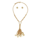 Pendant Gold Chain Charm Tassel Necklace for Women