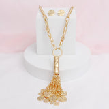 Pendant Gold Chain Charm Tassel Necklace for Women