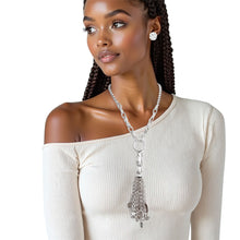 Load image into Gallery viewer, Pendant Silver Chain Charm Tassel Necklace Women

