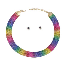 Cargar imagen en el visor de la galería, Collar Pave Rainbow Stone Torque Necklace Women
