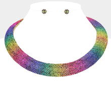 Cargar imagen en el visor de la galería, Collar Pave Rainbow Stone Torque Necklace Women
