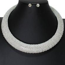 Cargar imagen en el visor de la galería, Collar Silver Pearl Stone Torque Necklace Women

