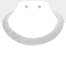 Cargar imagen en el visor de la galería, Collar Silver Pearl Stone Torque Necklace Women
