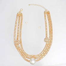 Cargar imagen en el visor de la galería, Layered Gold Mesh Snake Chain Ball Pearl Necklace
