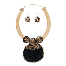Load image into Gallery viewer, Pendant Black Druzy Stone Wire Tribal Necklace

