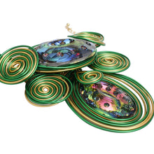 Load image into Gallery viewer, AKA Green Gold Wire Drilled Crystal Bib Necklace

