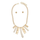Bib Gold Sculptural Silhouette Glam Bar Necklace