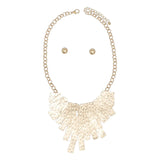 Bib Rigid Gold Oversized Metal Bar Plate Necklace