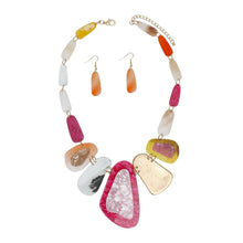 Load image into Gallery viewer, Bib Marbled Multicolor Link Necklace for Women
