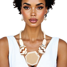 Cargar imagen en el visor de la galería, Beaded Pendant Ivory 70&#39;s Vibe Necklace for Women
