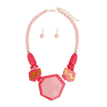 Cargar imagen en el visor de la galería, Beaded Pendant Pink 70&#39;s Vibe Necklace for Women
