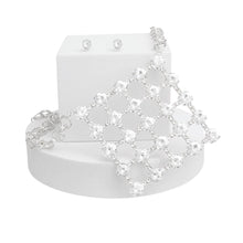 Load image into Gallery viewer, Pendant Silver Crystal Square Grid Chain Necklace
