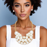 Bib Modern-Meets-Classic Cream Pearl Necklace