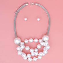 Load image into Gallery viewer, Bib Modern-Meets-Classic White Pearl Necklace

