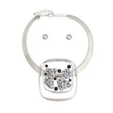 Load image into Gallery viewer, Chunky Collar Exotic Silver Leopard Safari Necklace
