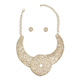 Bib Gold Warrior Chic Armor Plate Disc Necklace