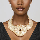 Bib Gold Warrior Chic Armor Plate Disc Necklace