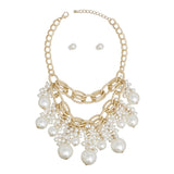 Bib Dreamy Drop Cream Pearl Gold Chain Necklace