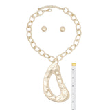 Pendant XL Gold Melted Metal Abstract Necklace