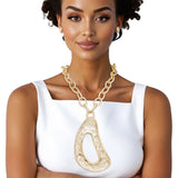 Pendant XL Gold Melted Metal Abstract Necklace