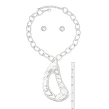 Load image into Gallery viewer, Pendant XL Silver Melted Metal Abstract Necklace
