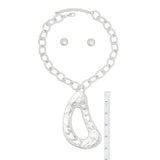 Pendant XL Silver Melted Metal Abstract Necklace