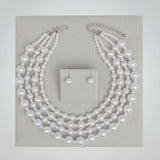 White Pearl Sophisticated 4 Layer Classic Necklace