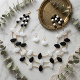Layered Black and White Gold Tube Bead Necklace
