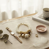 Toggle 6 Strand Cream Natural Faux Pearl Choker